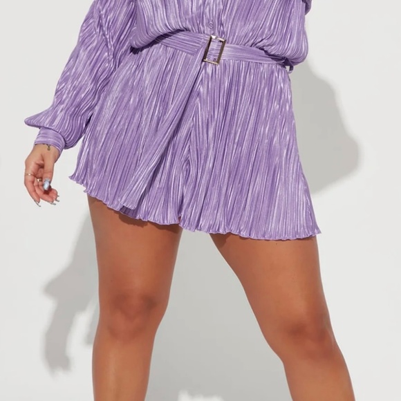 Fashion Nova Sami Plisse Romper - Lavender - Picture 2 of 3